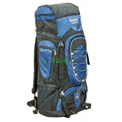 Рюкзак туристический каркасный DEUTER 60+10 литров нижний вход темно-синий