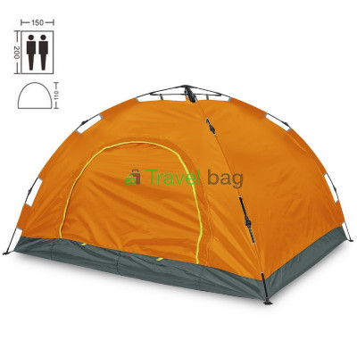 Палатка двухместная 2.00 х 1,50 м оранжевая самораскладывающаяся TSYA021