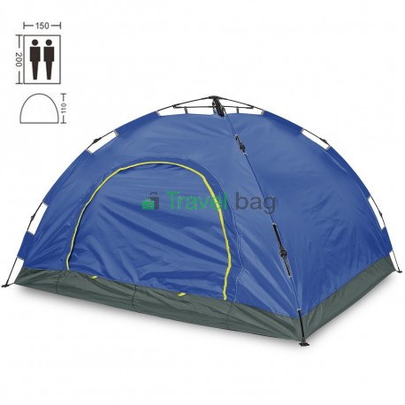 Палатка двухместная 2.00 х 1,50 м синяя самораскладывающаяся TSYA021