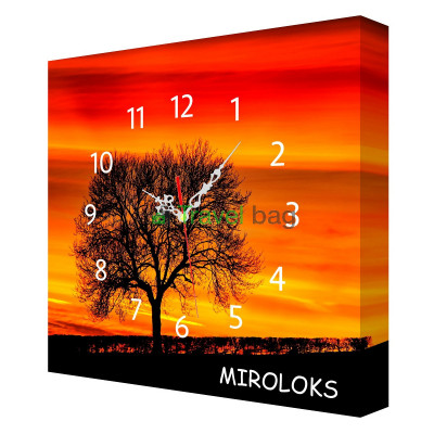 Настенные часы MIROLOKS Закат на холсте 35х35 см M00002