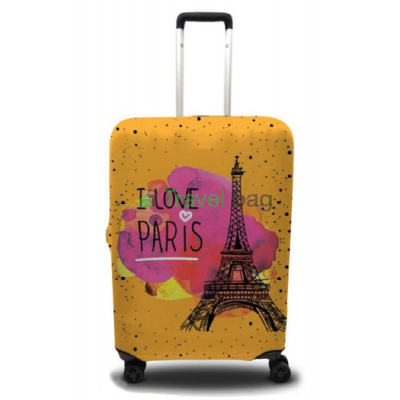 Чехол на чемодан размер S дайвинг с рисунком Париж