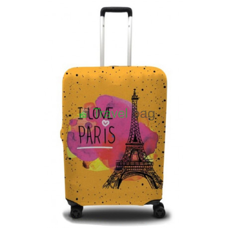 Чехол на чемодан размер S дайвинг с рисунком Париж