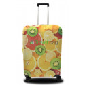 Чехол на чемодан размер М дайвинг с рисунком апельсин