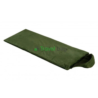 Спальный мешок одеяло с капюшоном Average зеленый 200г/м2, 220х75см, t от +5 до +20