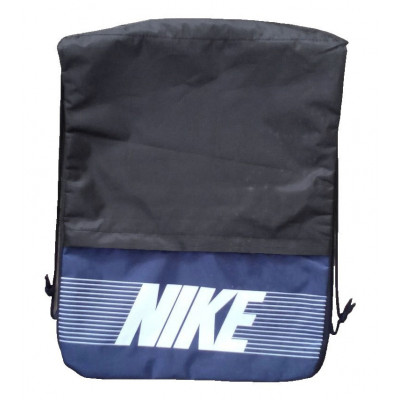 Рюкзак-мешок с карманом Nike на затяжках черно-синий надпись
