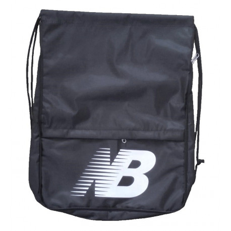 Рюкзак-мешок с карманом New balance на затяжках черный надпись