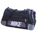 Сумка спортивная Nike со скошенными карманами средняя черно-серая 56 см
