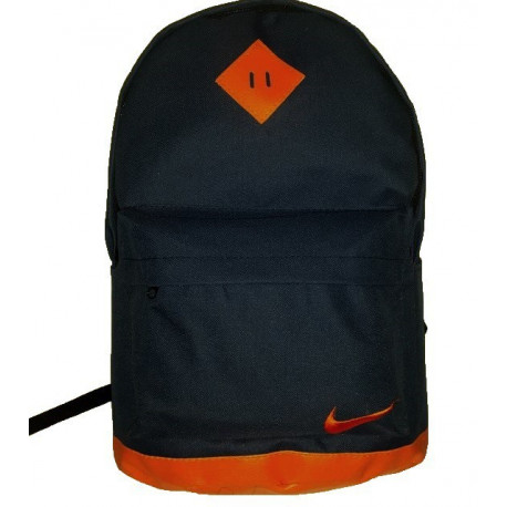 Рюкзак спортивный с кожаным дном черно-оранжевый 45х30 см.