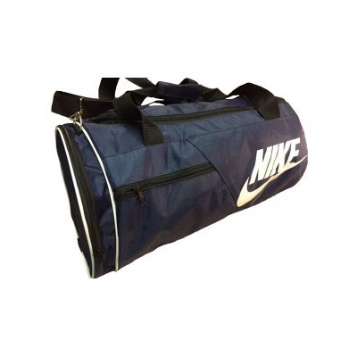 Сумка спортивная Nike круглая малая темно-синяя 45 см с карманом