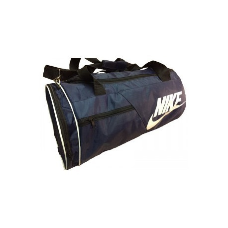 Сумка спортивная Nike круглая малая темно-синяя 45 см с карманом