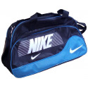 Сумка спортивная Nike овальная средняя черно-голубая 52 см