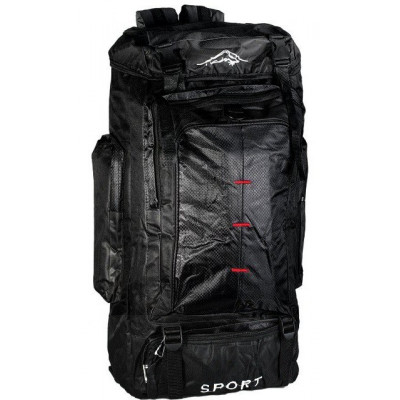 Рюкзак походный Sports fashion 60х38х20 черный (крвсные нити)