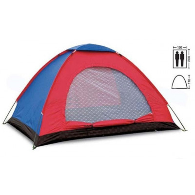 Палатка двухместная 2.00 х 1,50 м сине-красная T1SY004