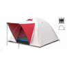 Палатка трехместная 2.00 х 2,00 м красная с тентом и тамбуром T2SY014