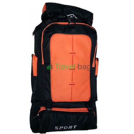 Рюкзак походный 50 л Sports fashion 60х38х20 черно-оранжевый (красные нити)
